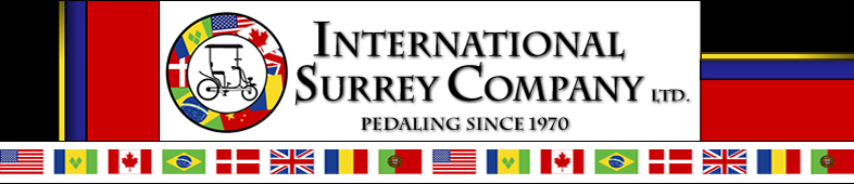 International Surrey Company Ltd. Logo for leading four 4 wheel bike bicycle two 2 person and four 4 person bikes