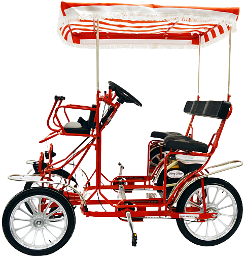 Surrey Bike Tandem 4 Wheel 4 Person Seater Seats Bike Roof and Baby Seat -  China China Factory Bike, Tandem Bicycle Supplier